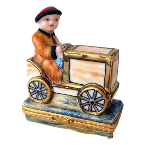 Ice Cream Vendor Porcelain Limoges dessert Professional Carnival French Trinket Box