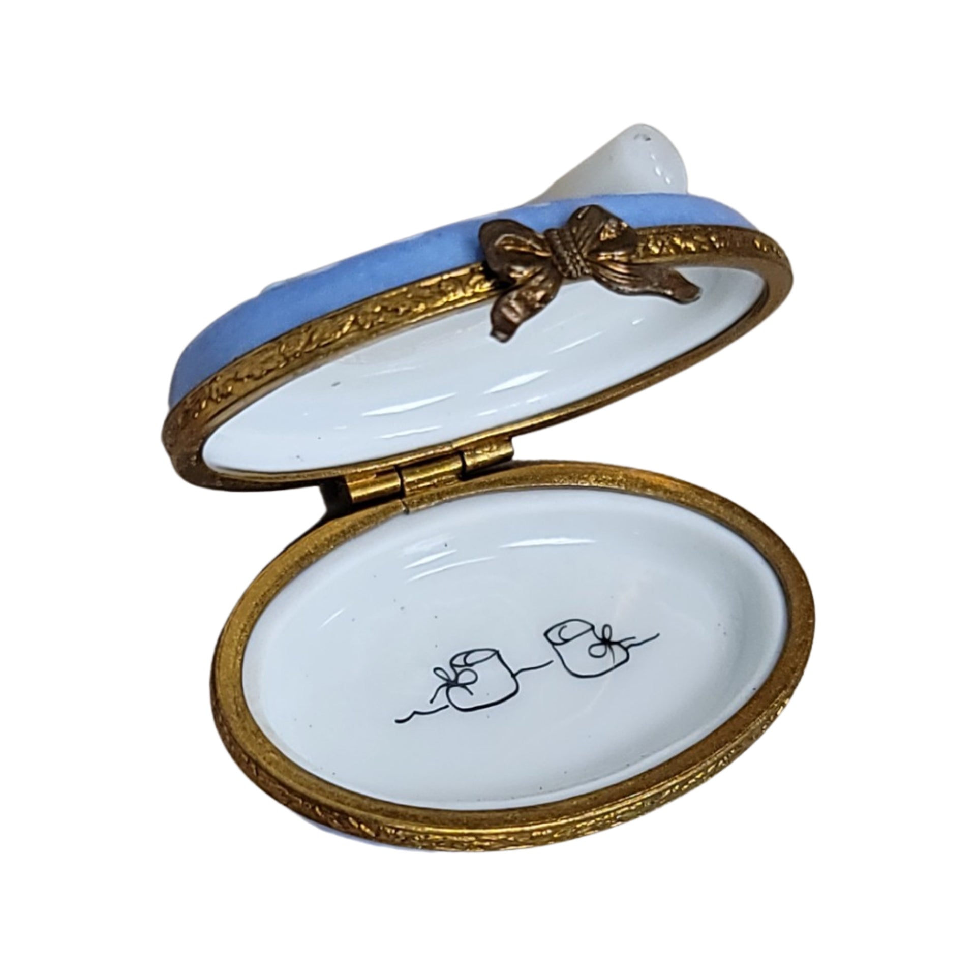 It's a Boy Baby Bottle Box Porcelain Limoges Limoges Boxes baby figurine maternity French Trinket Box