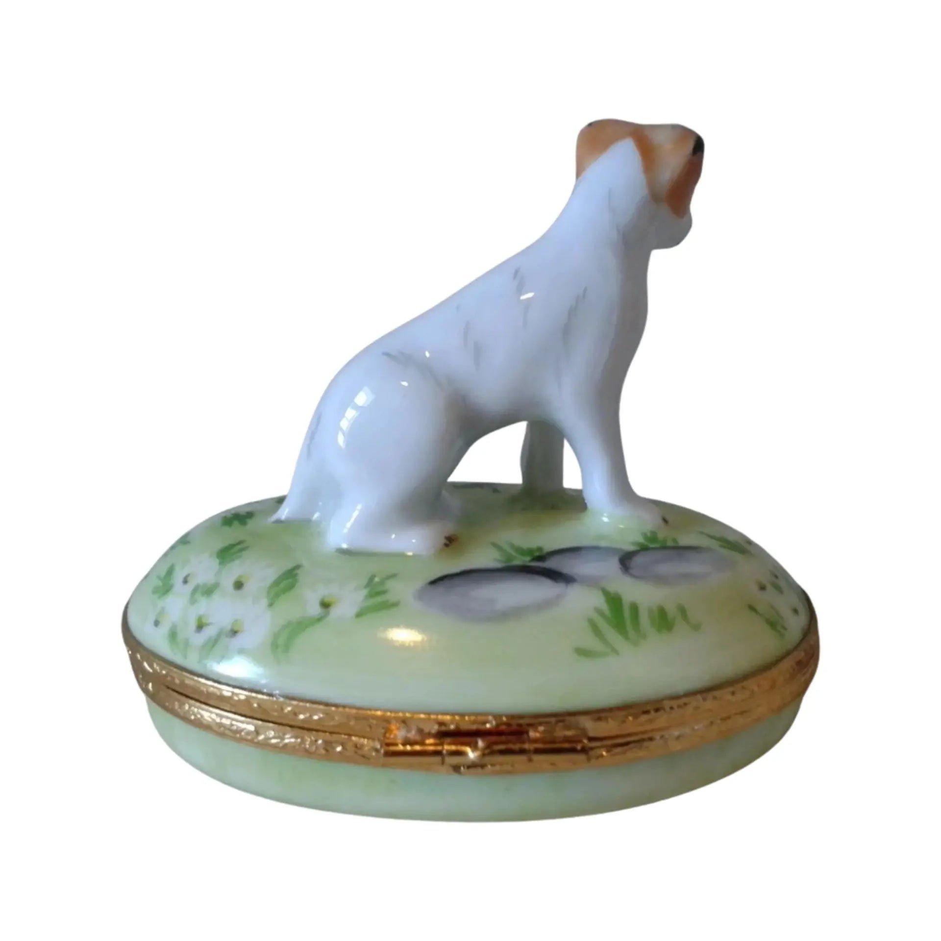 Jack Russell Terrier Dog Artoria Porcelain Limoges dog dogs French Trinket Box