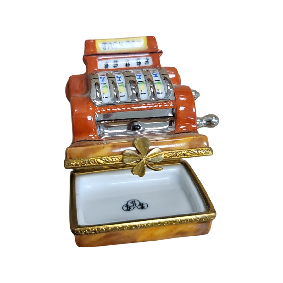 Jackpot Slot Machine Figurine Porcelain Limoges games French Trinket Box