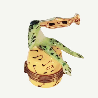 Jazz Frog Trumpet Figurine Porcelain Limoges Music LIMOGES BOXES French Trinket Box