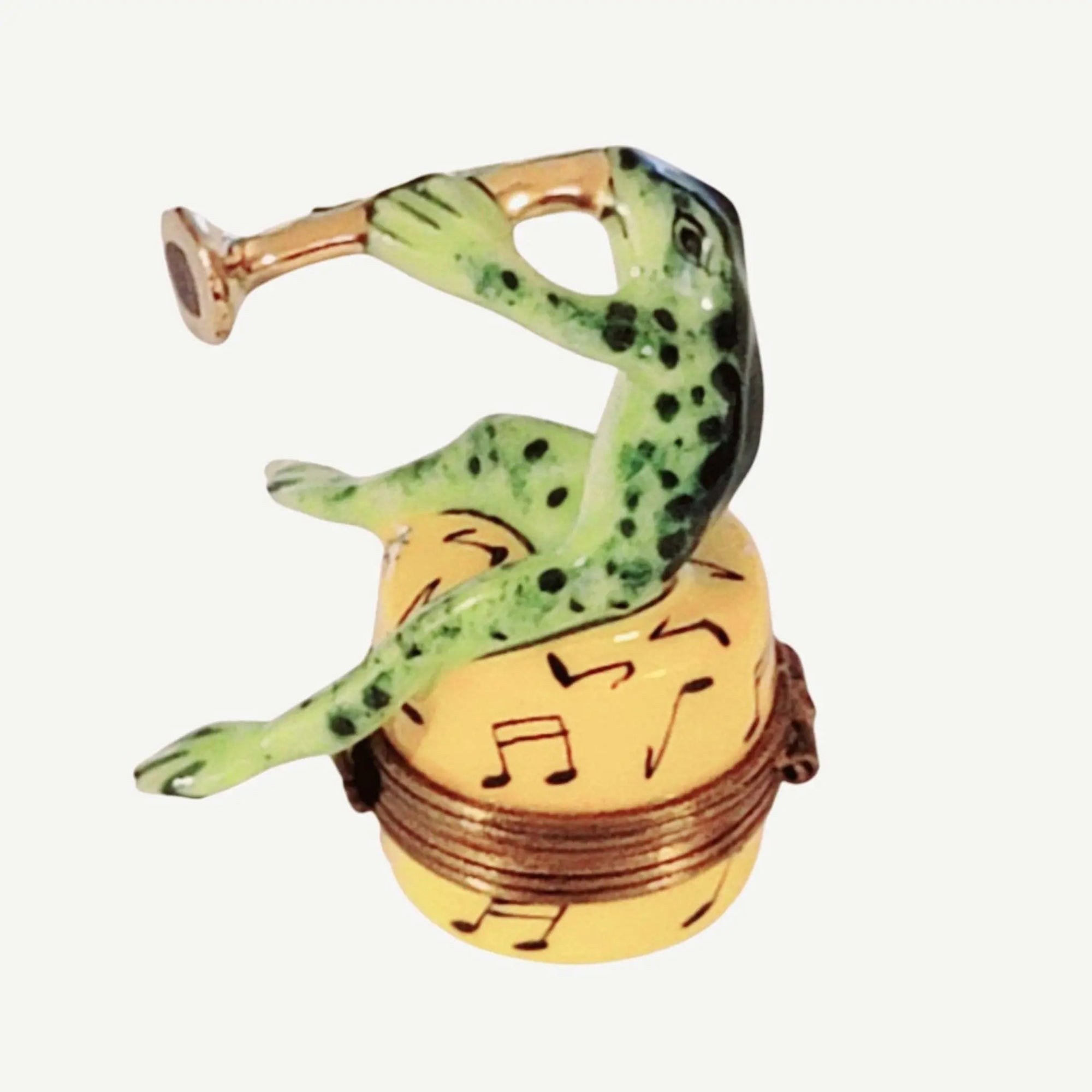 Jazz Frog Trumpet Figurine Porcelain Limoges Music LIMOGES BOXES French Trinket Box