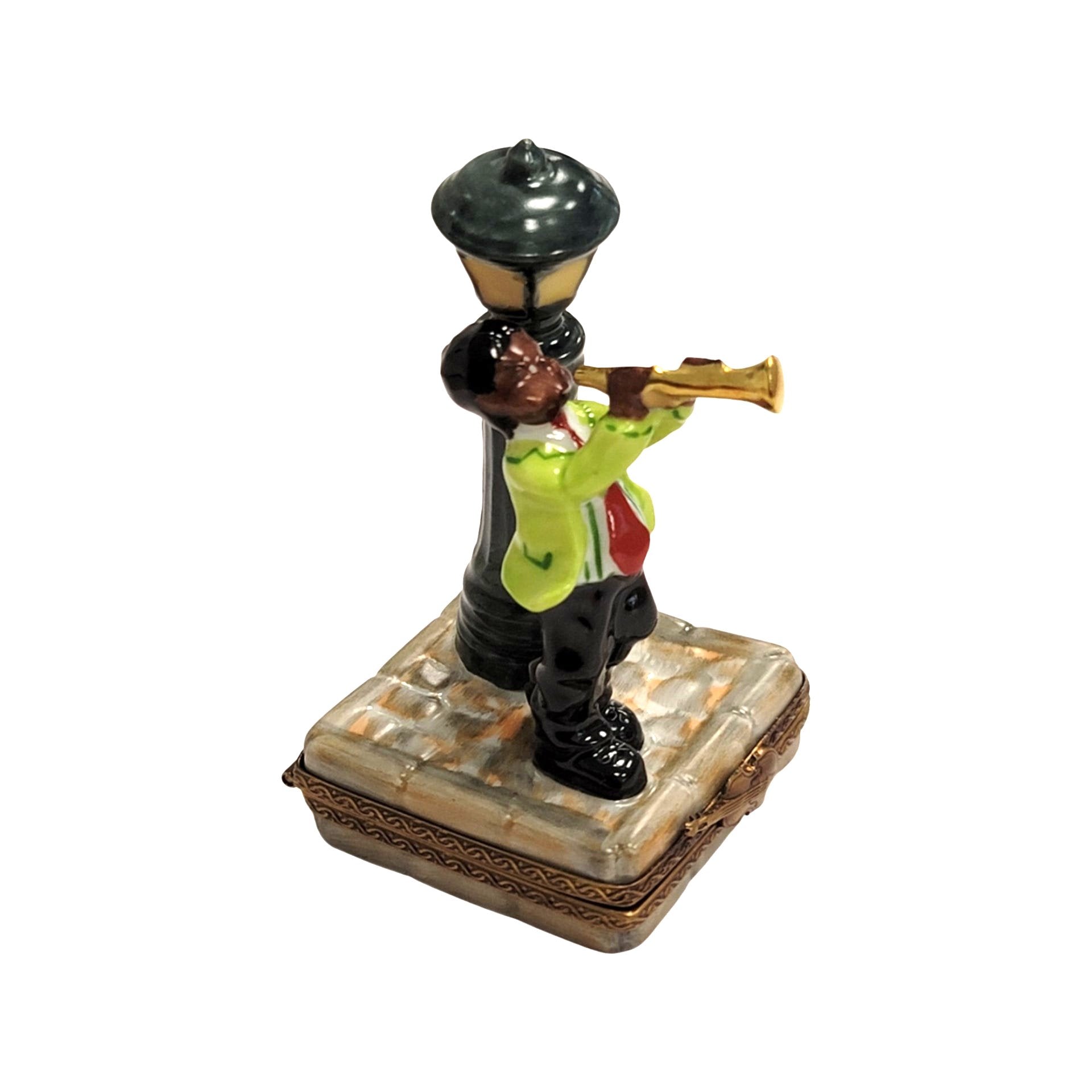 Jazz Man New Orleans Lamp Porcelain Limoges Music LIMOGES BOXES French Trinket Box