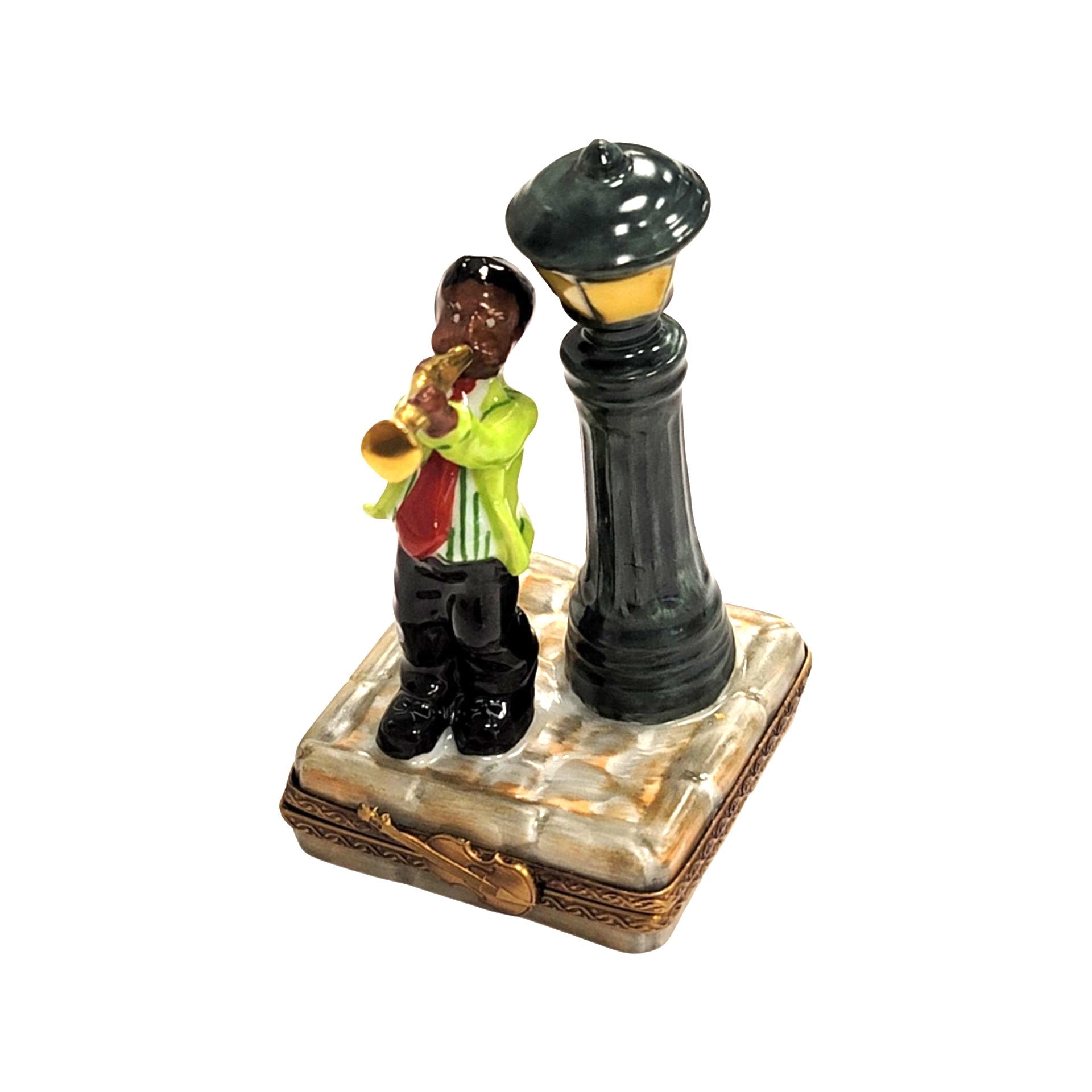 Jazz Man New Orleans Lamp Porcelain Limoges Music LIMOGES BOXES French Trinket Box