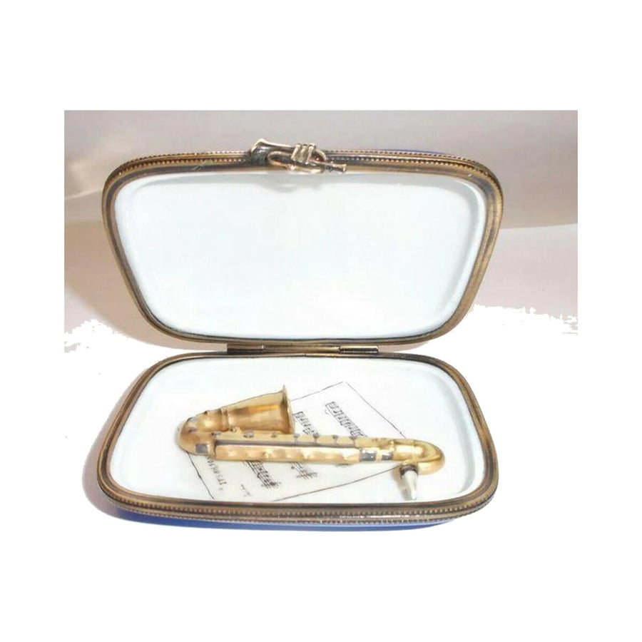 Jazz Saxophone Limoges box, hand-painted porcelain made in France