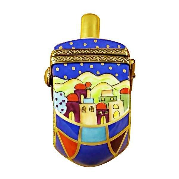 Jeru salem Scene Jewish Dreidel Porcelain Limoges religious spiritual French Trinket Box