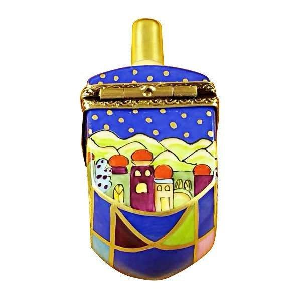 Jeru salem Scene Jewish Dreidel Porcelain Limoges religious spiritual French Trinket Box