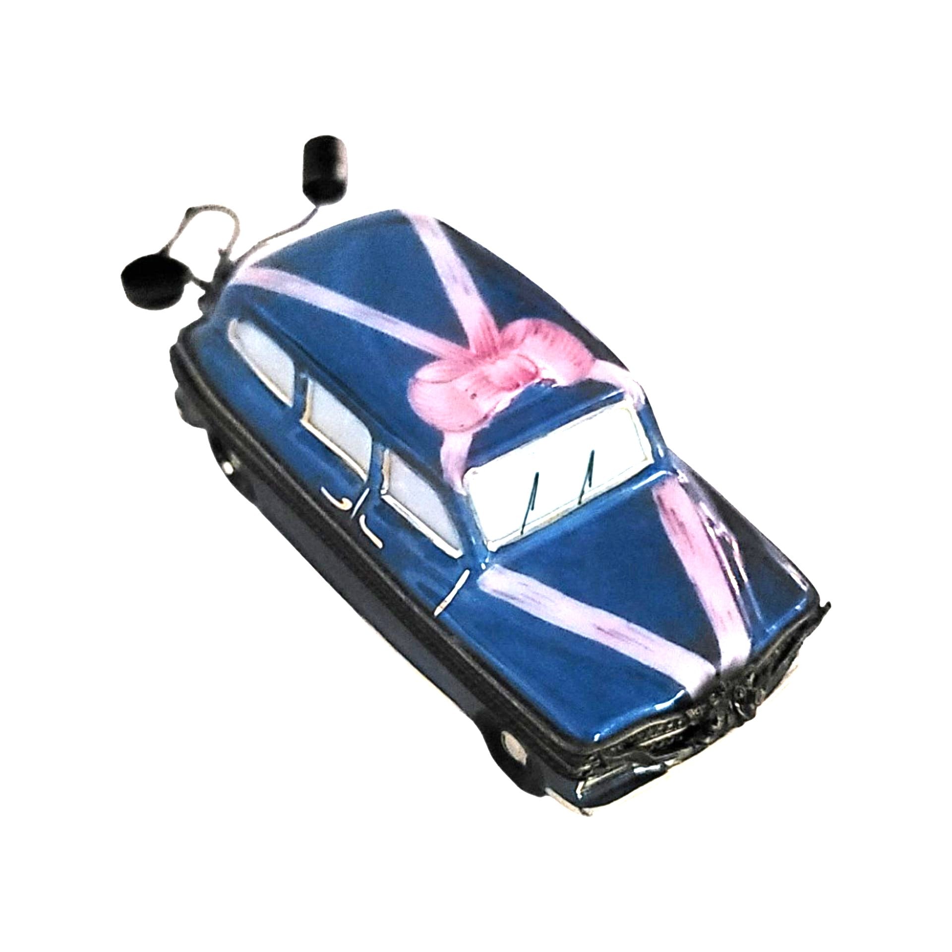 Just Married Limousine Figurine Porcelain Limoges wedding vehicle French Trinket Box