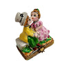 Kids Kissing Couple Figurine Porcelain Limoges love baby valentine French Trinket Box