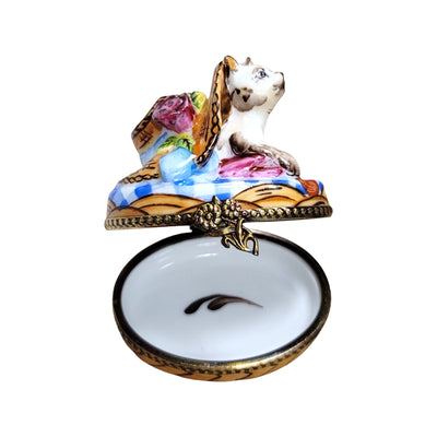 Kitty Cat under Bonnet Hat-cat cats limoge box-CH3S376