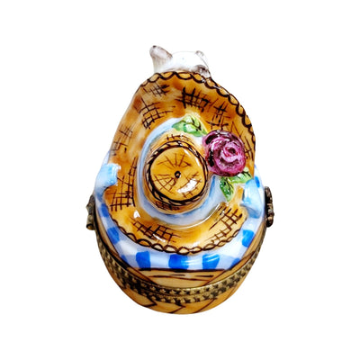 Kitty Cat under Bonnet Hat-cat cats limoge box-CH3S376