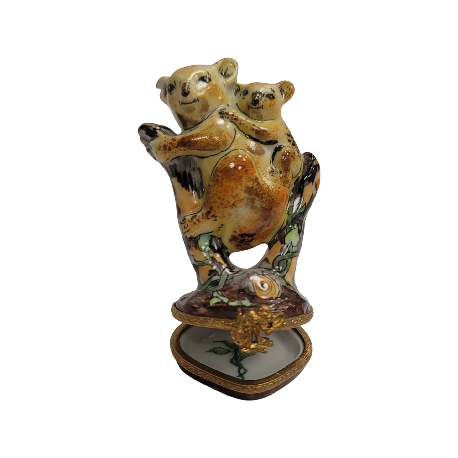 Koala Bear Family Limoges Box Porcelain Limoges bear wild animal French Trinket Box