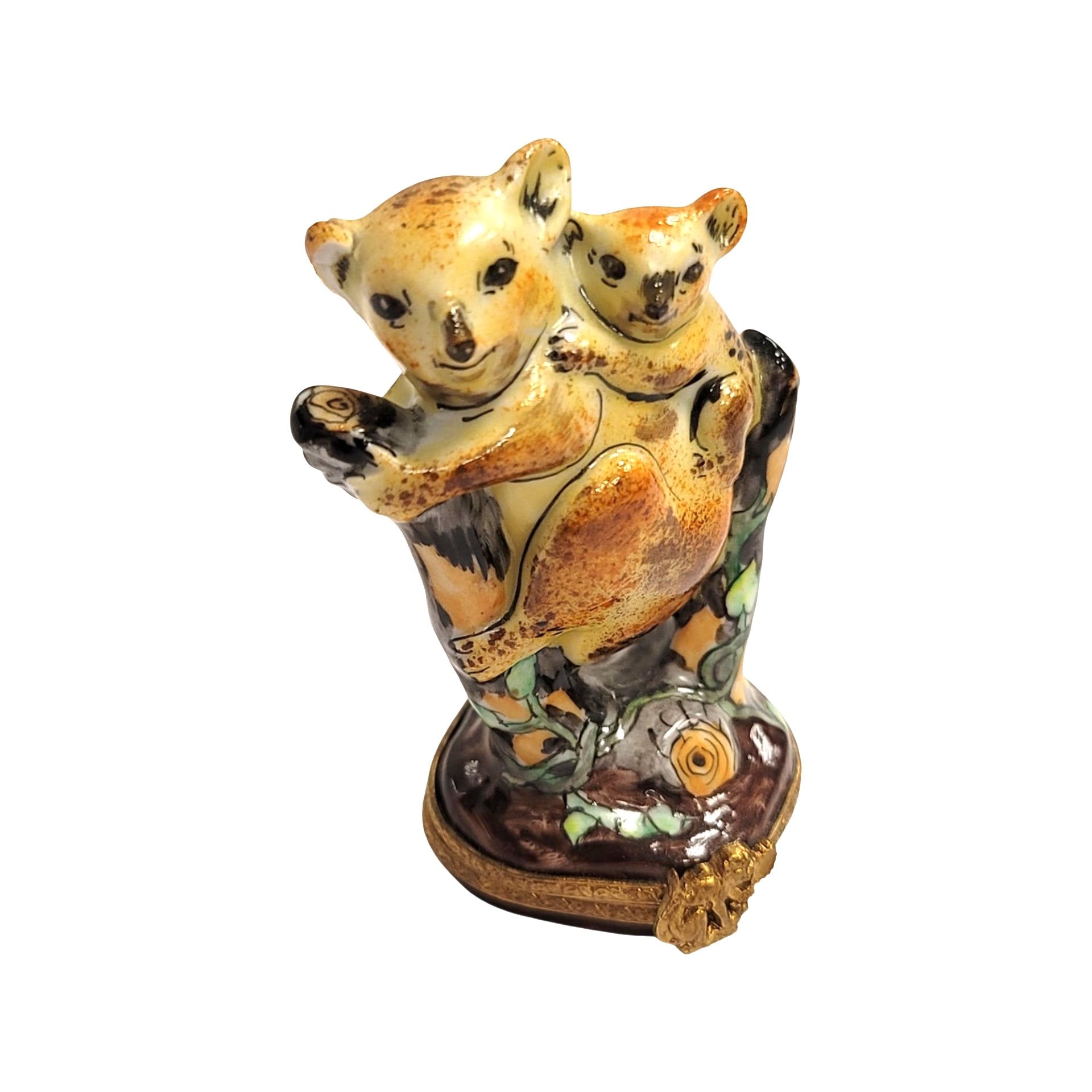 Koala Bear Family Limoges Box Porcelain Limoges bear wild animal French Trinket Box