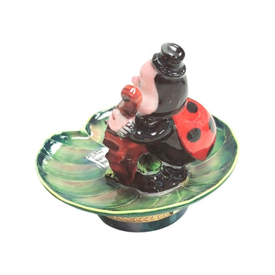 Ladybug Musician on Lillypad Porcelain Limoges frog LIMOGES BOXES bugs critters French Trinket Box