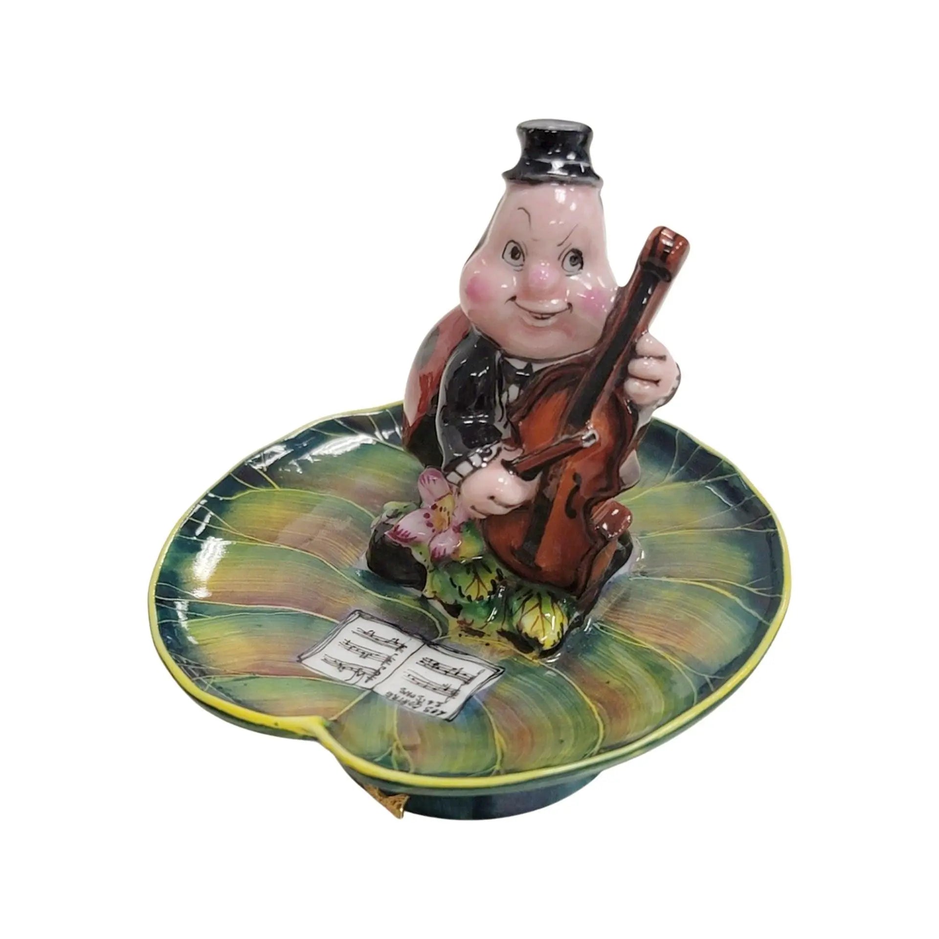 Ladybug Musician on Lillypad Porcelain Limoges frog LIMOGES BOXES bugs critters French Trinket Box