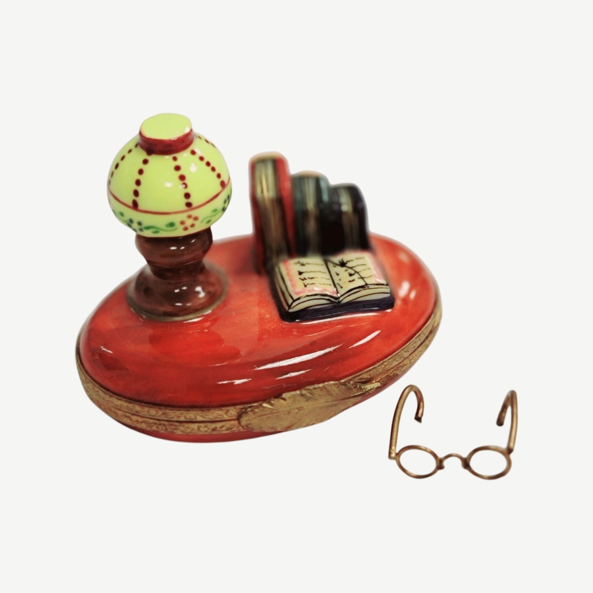 Elegant Lamp and Book Porcelain Box Porcelain Limoges fashion home French Trinket Box