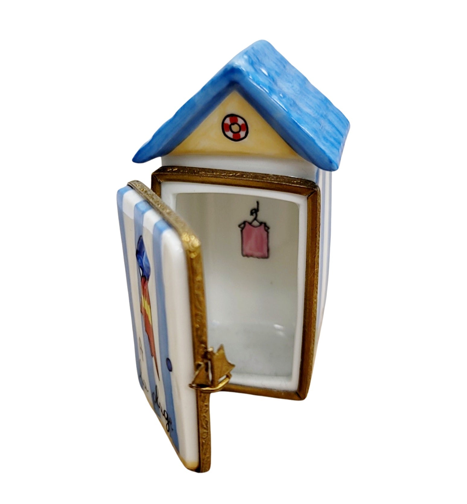 Large Beach Hut Limoges Box Porcelain Limoges beach ocean travel French Trinket Box