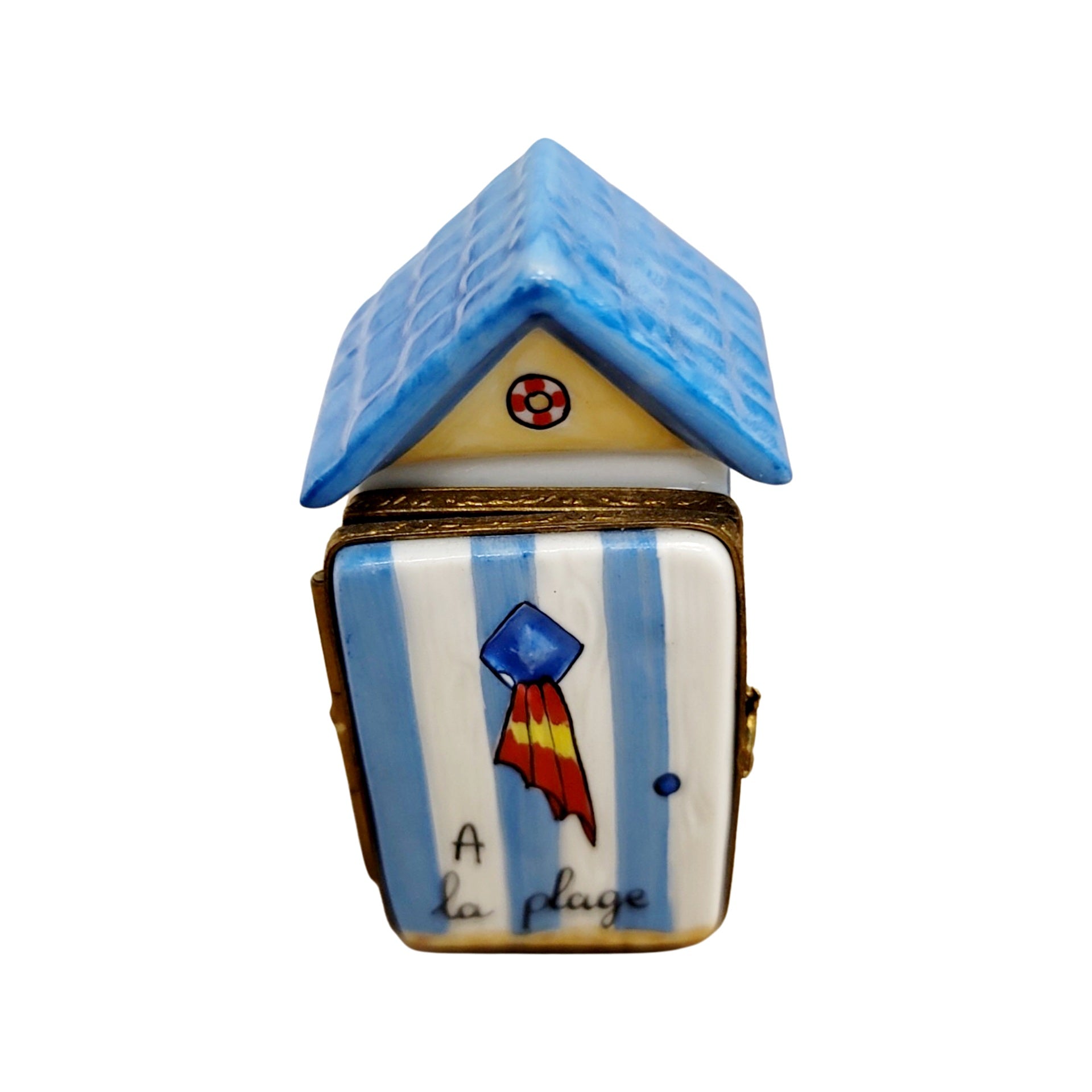 Large Beach Hut Limoges Box Porcelain Limoges beach ocean travel French Trinket Box