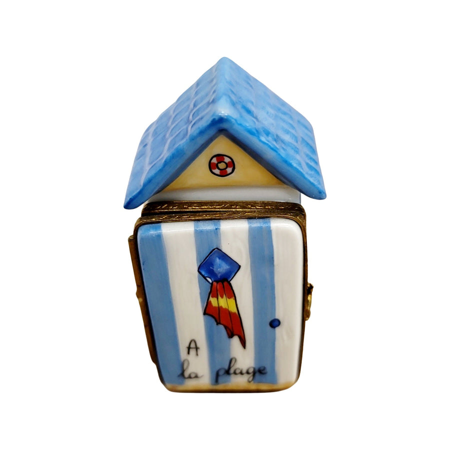 Large Beach Hut Limoges Box Porcelain Limoges beach ocean travel French Trinket Box