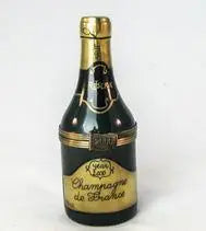 Large Champagne Bottle - RARE and RETIRED Porcelain Limoges wine spirits limoges boxes French Trinket Box