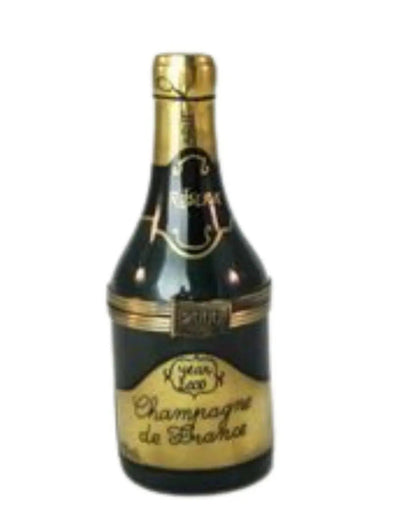 Large Champagne Bottle - RARE and RETIRED Porcelain Limoges wine spirits limoges boxes French Trinket Box