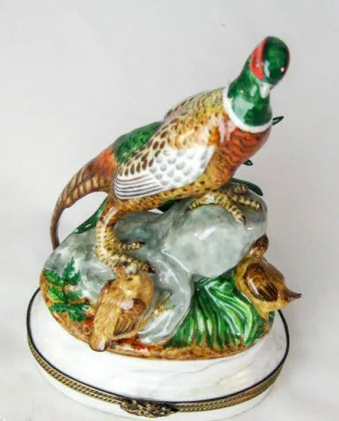 Large Pheasant Porcelain Limoges bird limoges box French Trinket Box
