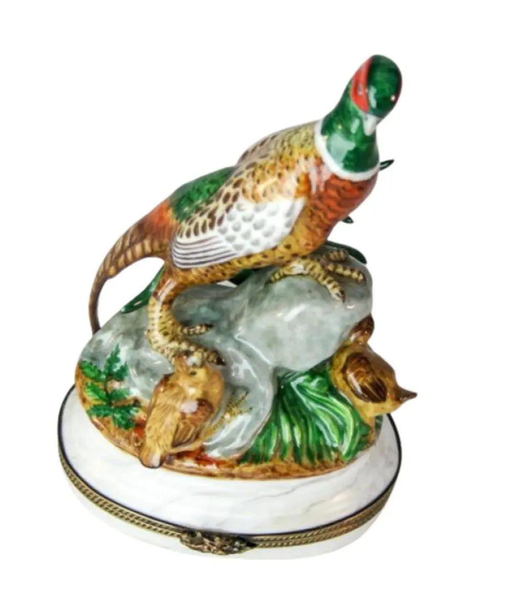 Large Pheasant Porcelain Limoges bird limoges box French Trinket Box