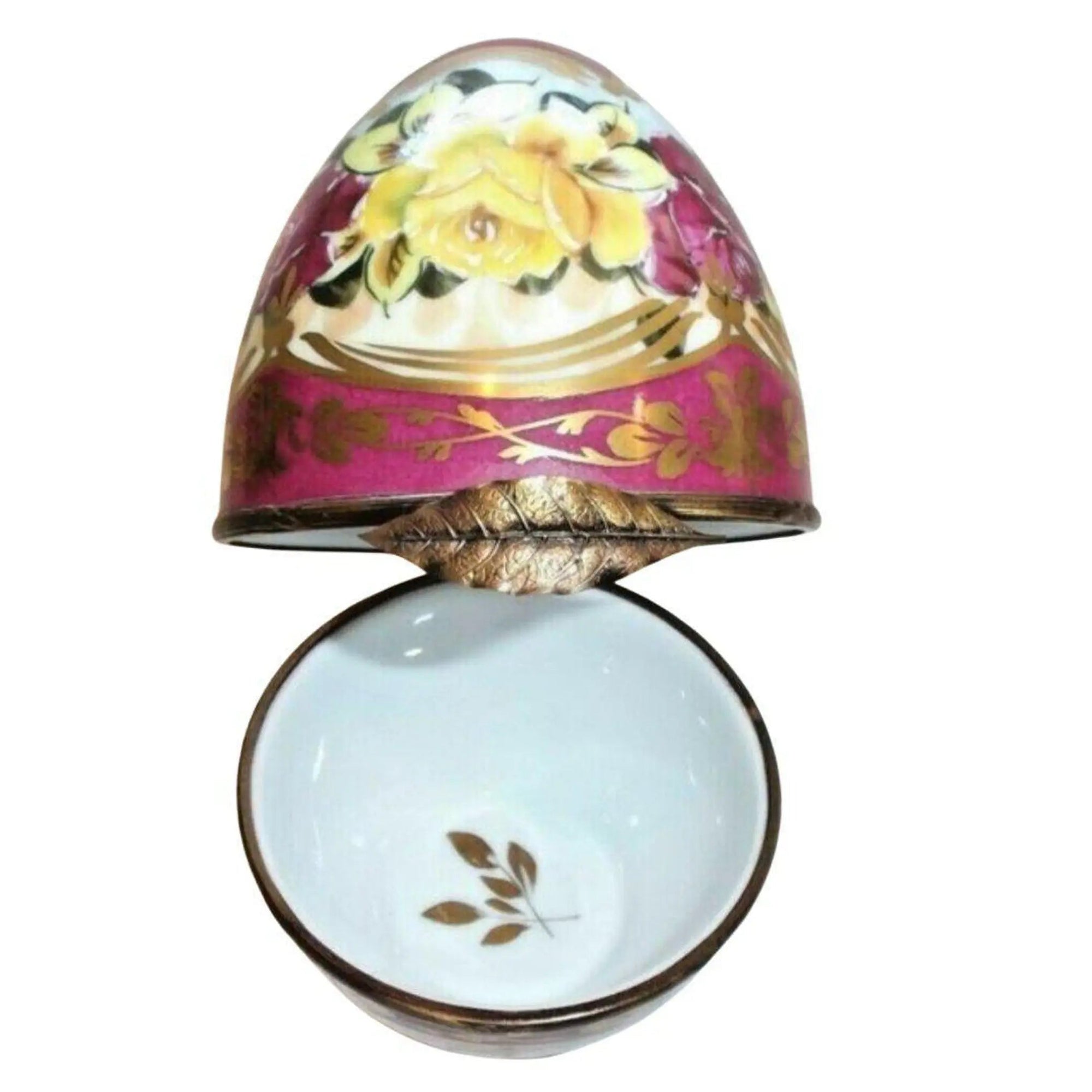 Large Red Floral Limoges Egg Porcelain Limoges egg French Trinket Box