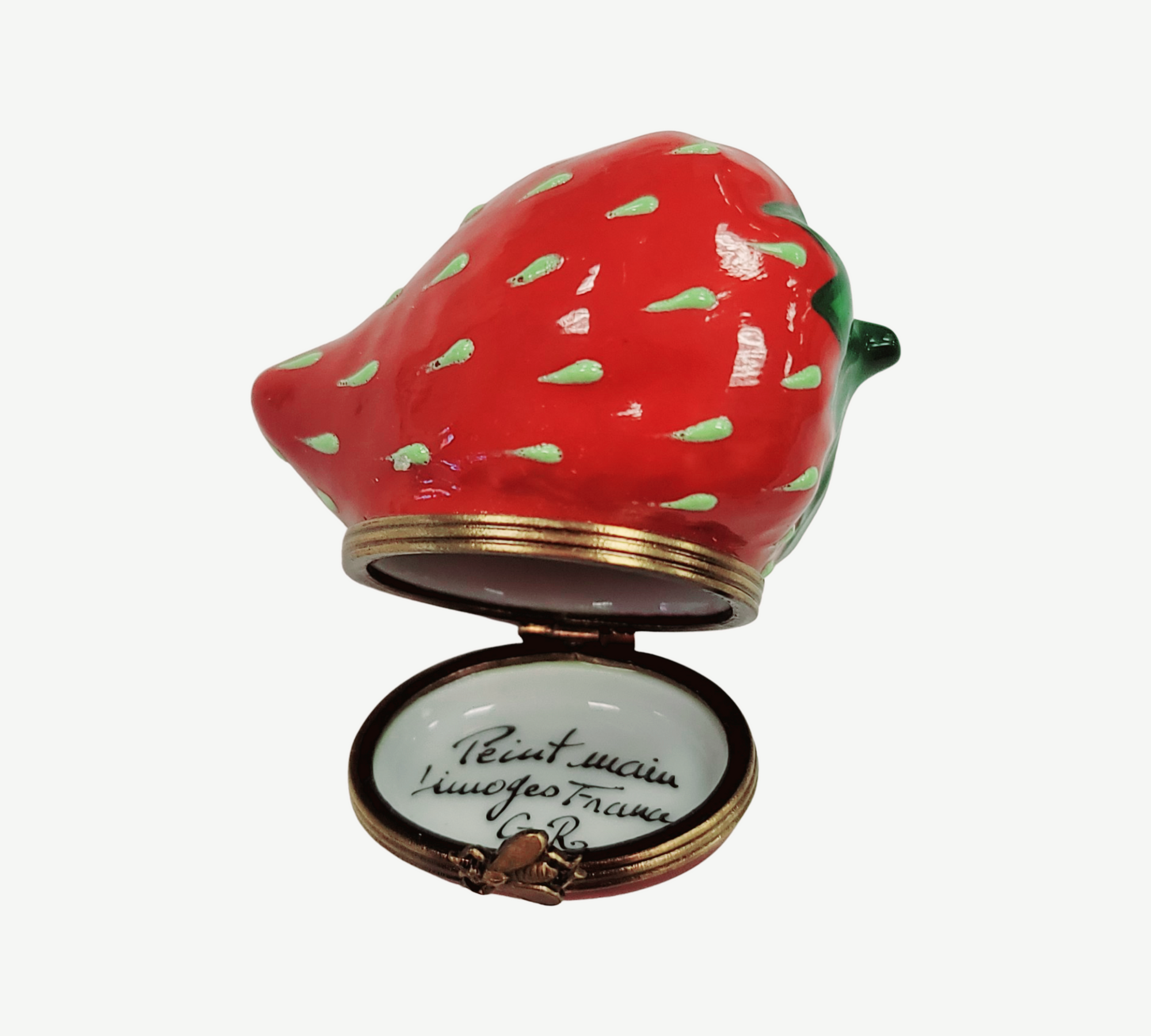 Large Strawberry Limoges Box Porcelain Limoges fruit vegetables French Trinket Box