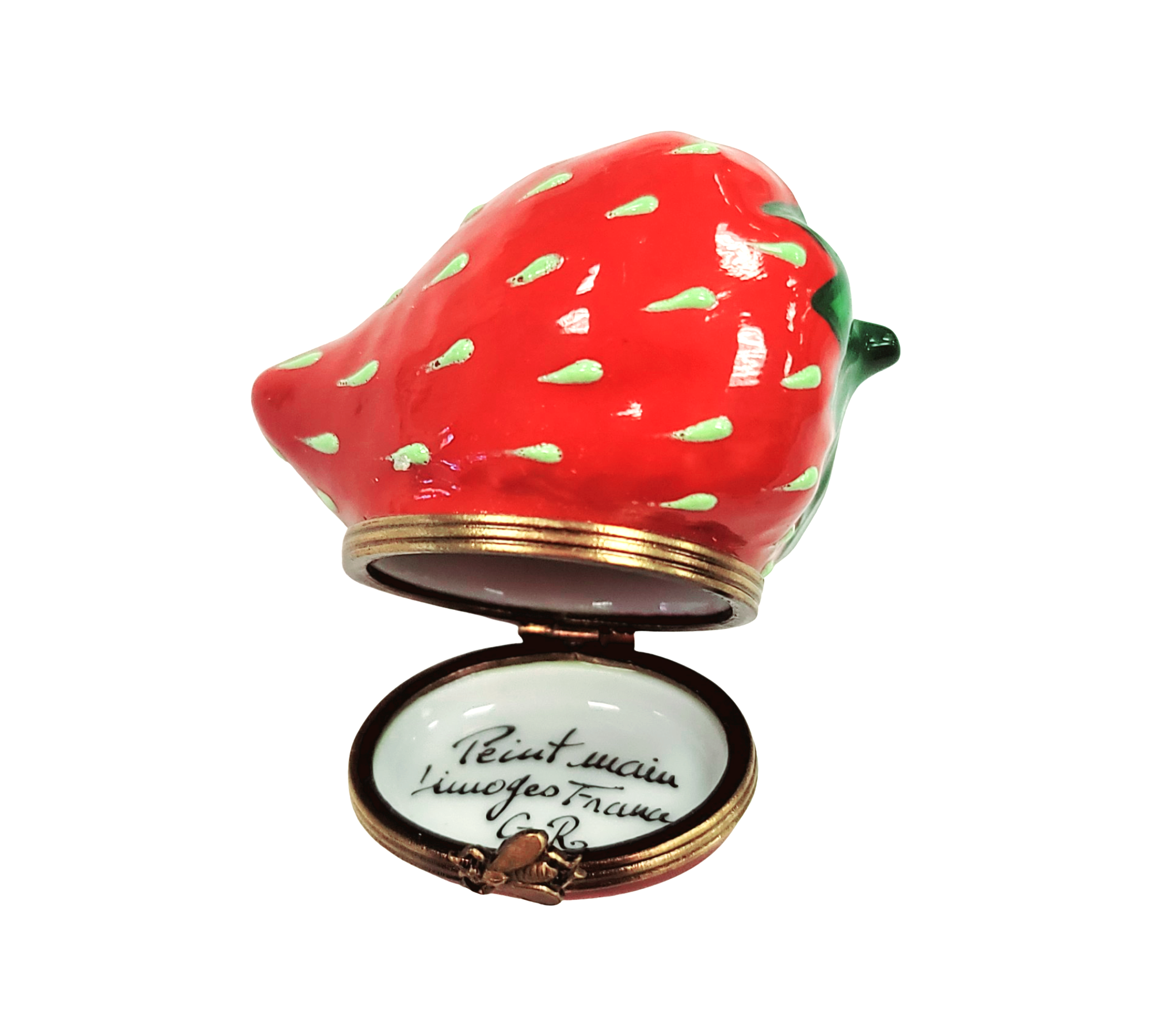 Large Strawberry Limoges Box Porcelain Limoges fruit vegetables French Trinket Box