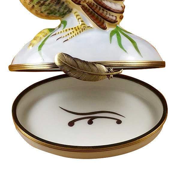Large Turkey Porcelain Limoges thanksgiving wild bird French Trinket Box