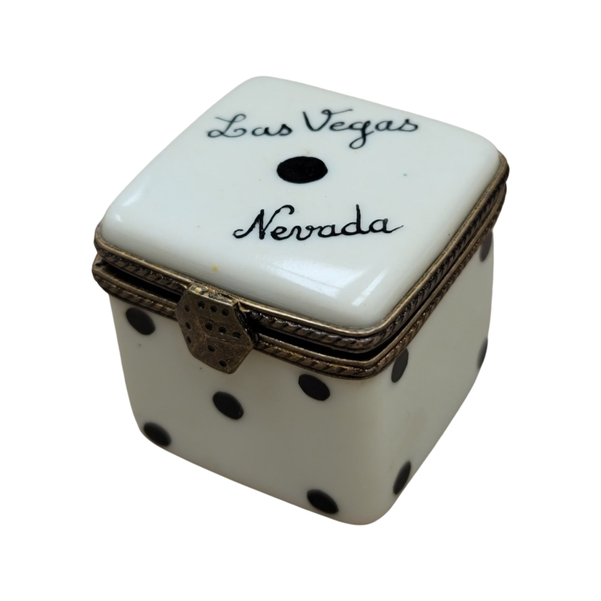 Las Vegas Dice Limoges Box Porcelain Limoges LIMOGES BOXES games gambling travel French Trinket Box