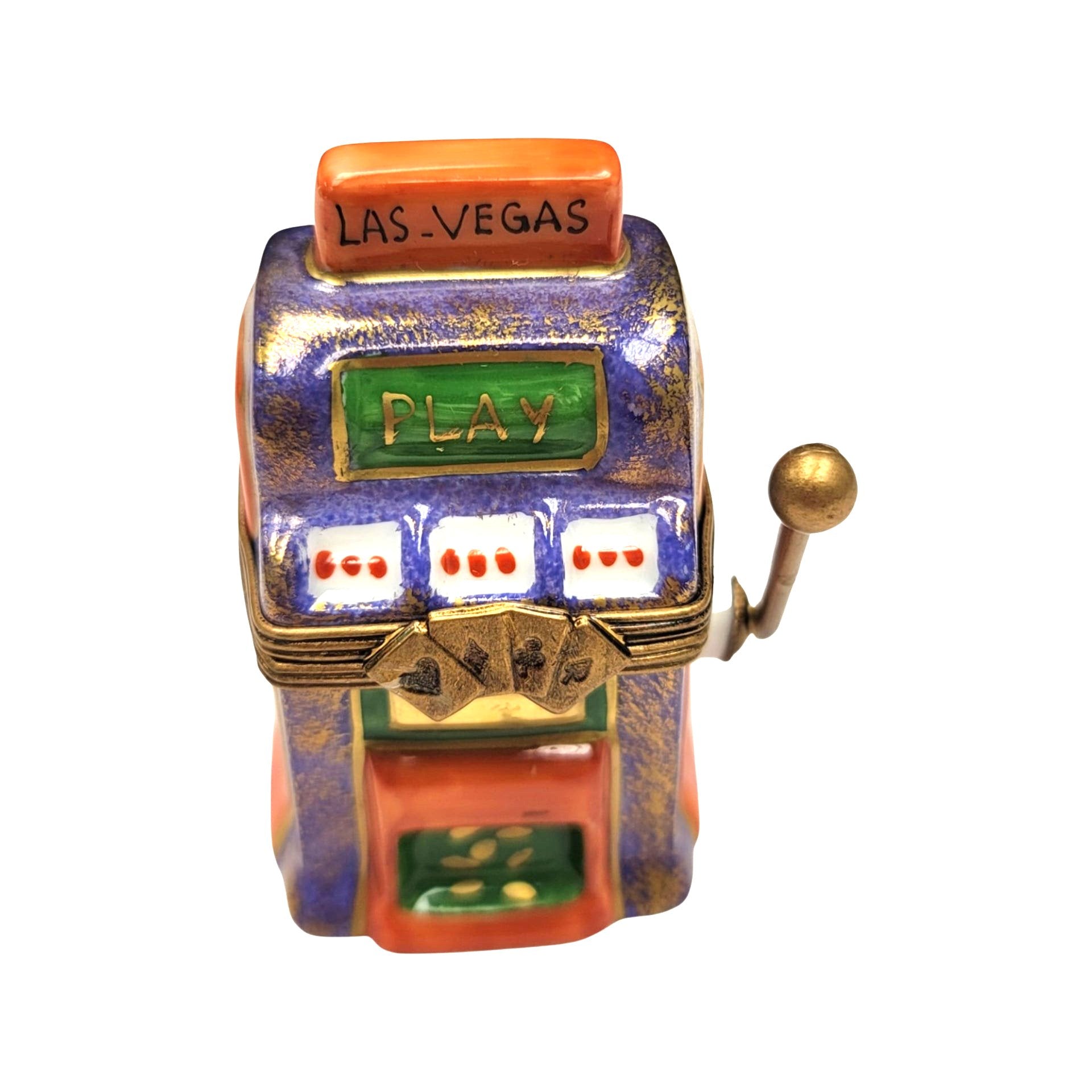 Las Vegas Slot Machine Treasure Porcelain Limoges LIMOGES BOXES games gambling French Trinket Box