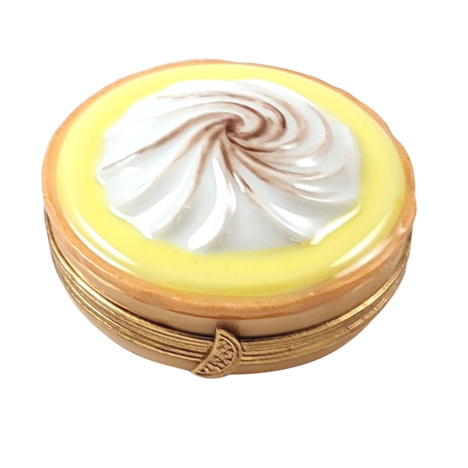 Lemon Pie Porcelain Limoges Dessert French Trinket Box