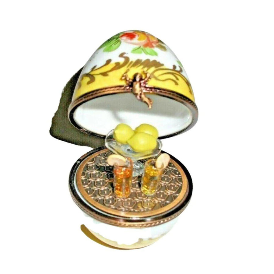 Lemonade Elegance Limoges Egg Porcelain Limoges Egg Food French Trinket Box