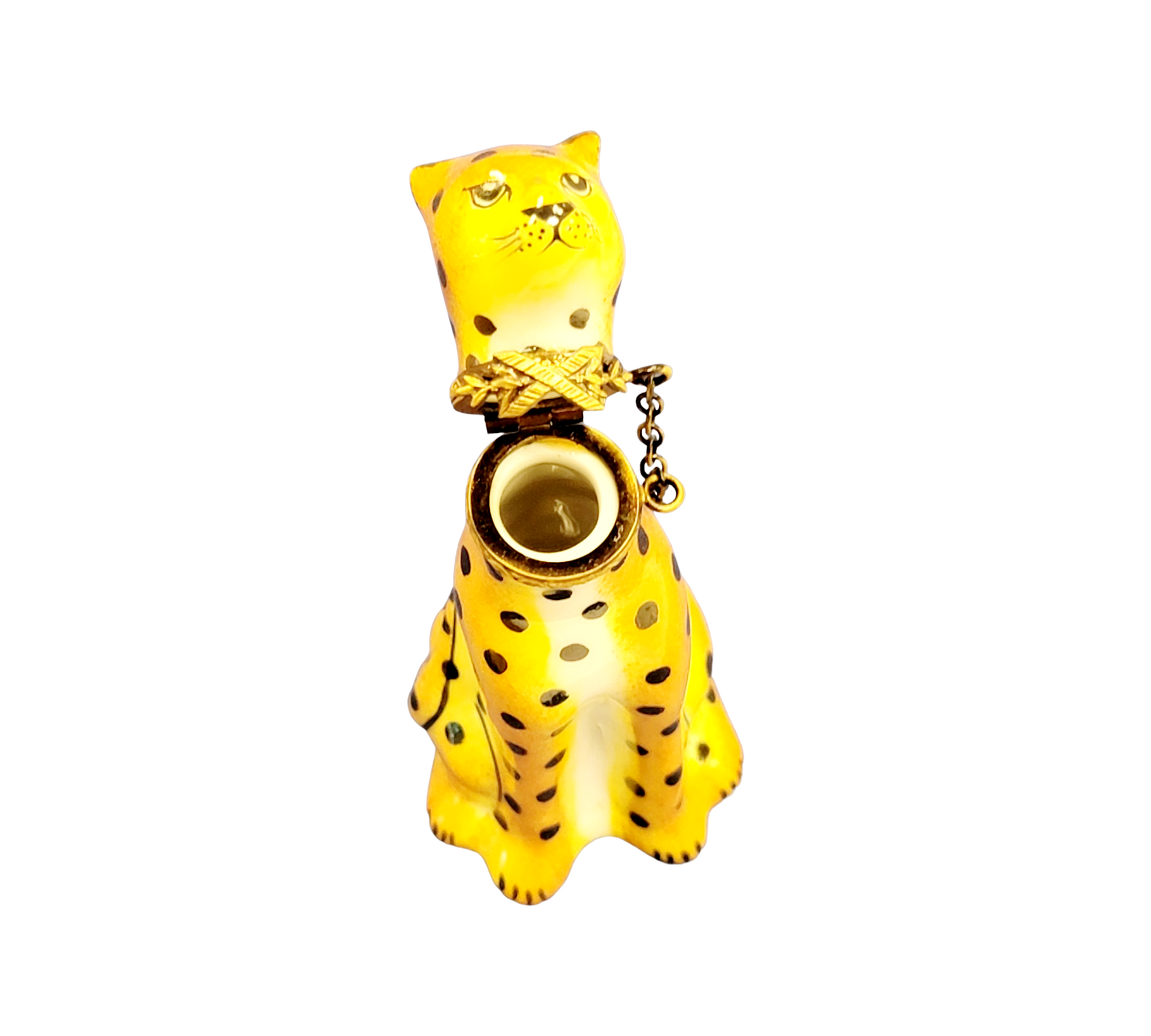 Leopard Limoges Box Figurine Porcelain Limoges French Trinket Box
