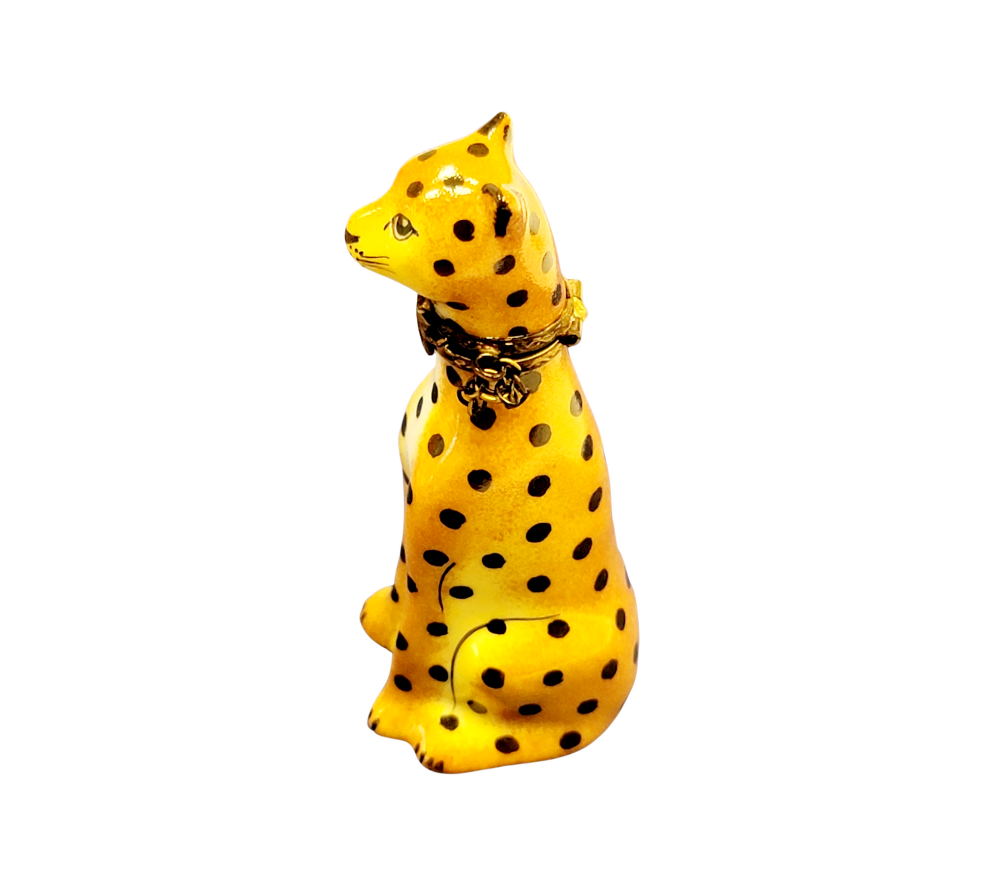 Leopard Limoges Box Figurine Porcelain Limoges French Trinket Box