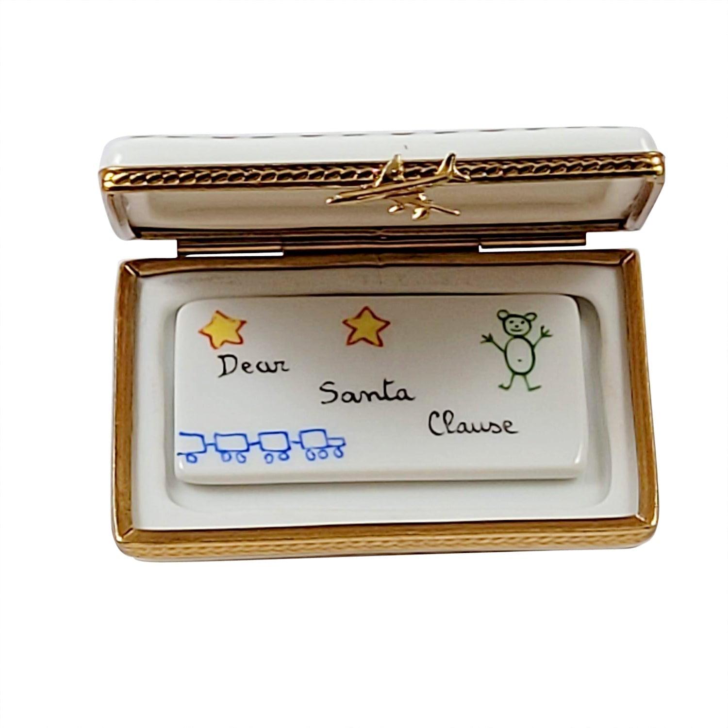 Letter To Santa - North Pole Porcelain Limoges Santa xmas theme French Trinket Box