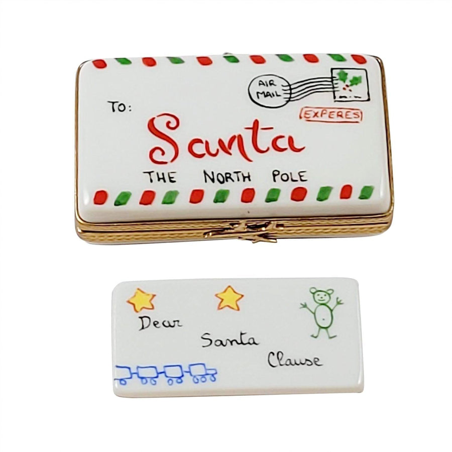 Letter To Santa - North Pole Porcelain Limoges Santa xmas theme French Trinket Box