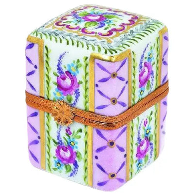 Lg Rect w 4 Perfume Porcelain Limoges Perfume French Trinket Box