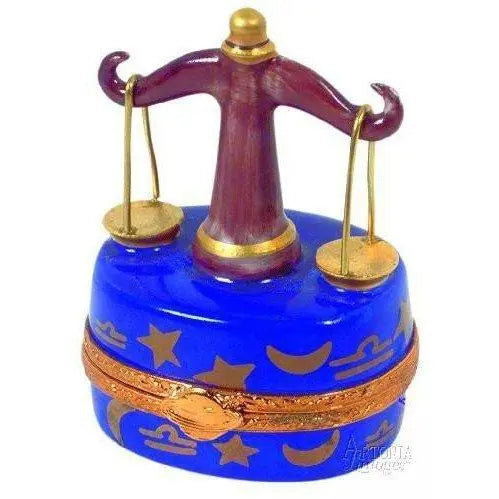 Libra Zodiac Porcelain Limoges birthday libra zodiac French Trinket Box