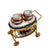 Light Blue Tea Cart Figurine Porcelain Limoges Home China Xmas Theme French Trinket Box