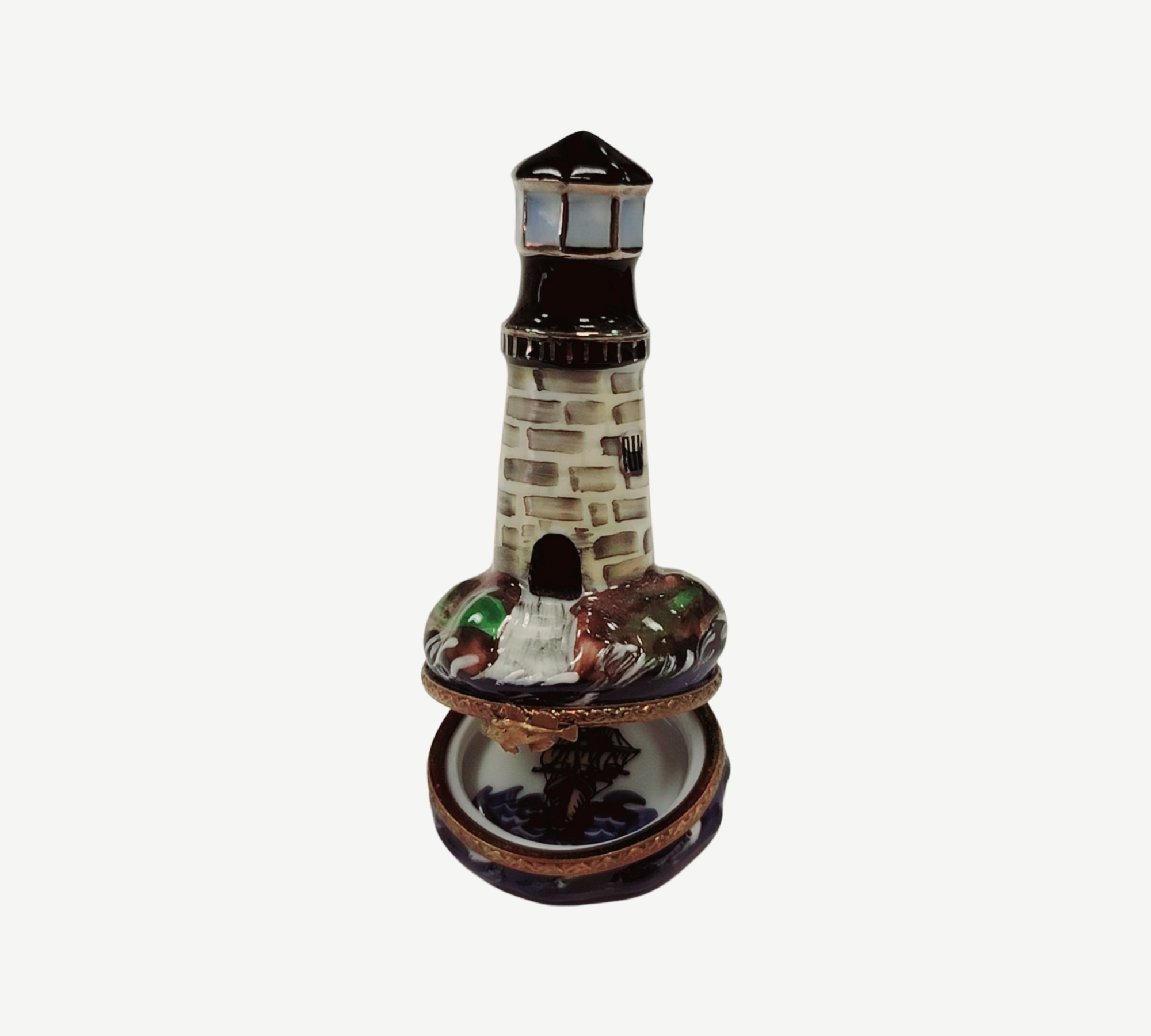 Lighthouse Charm Limoges Box Porcelain Limoges beach travel French Trinket Box