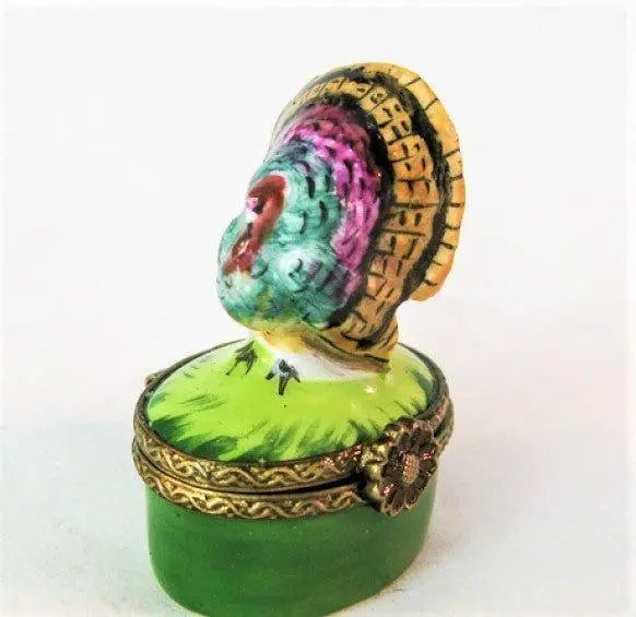Lil Turkey Porcelain Limoges Wild Birds French Trinket Box