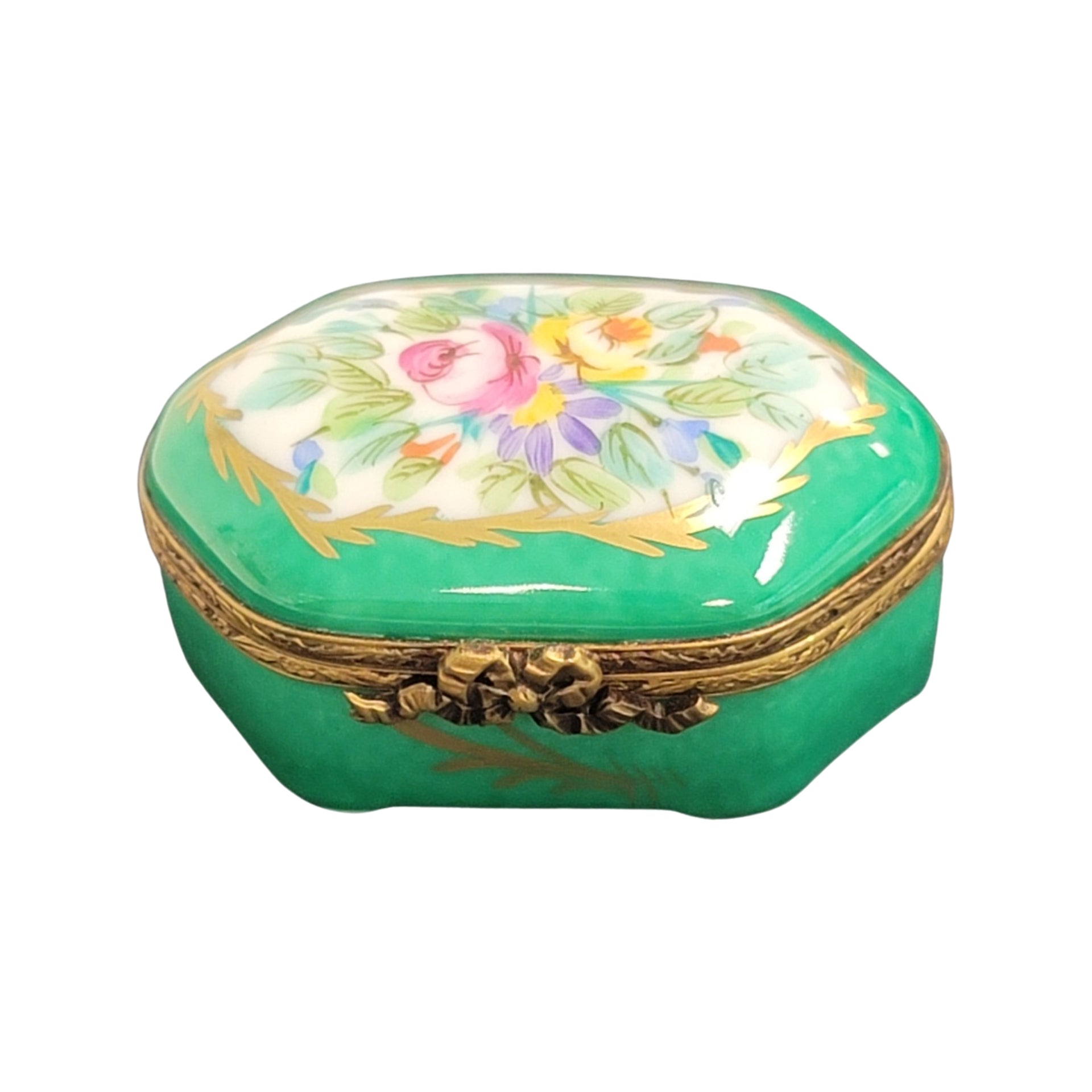 Lime Elegance Limoges Box Porcelain Limoges LIMOGES BOXES traditional French Trinket Box