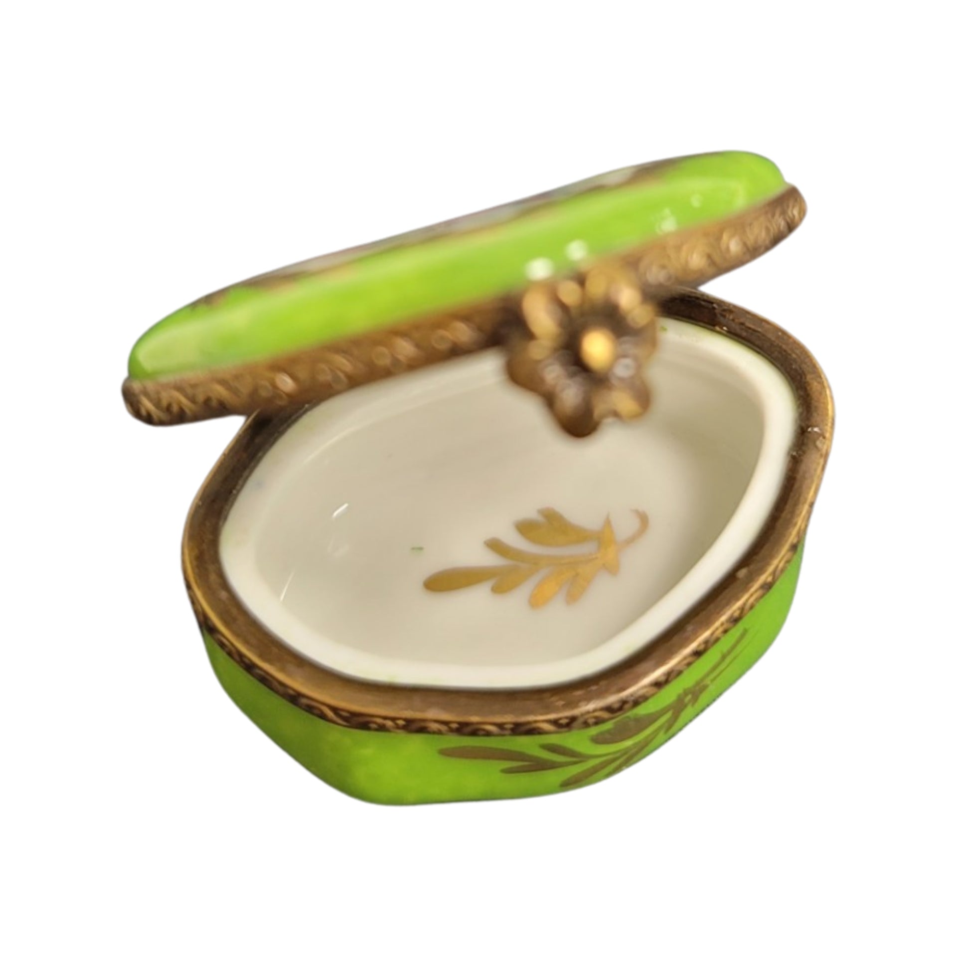 Lime Floral Elegance Box Porcelain Limoges LIMOGES BOXES traditional French Trinket Box