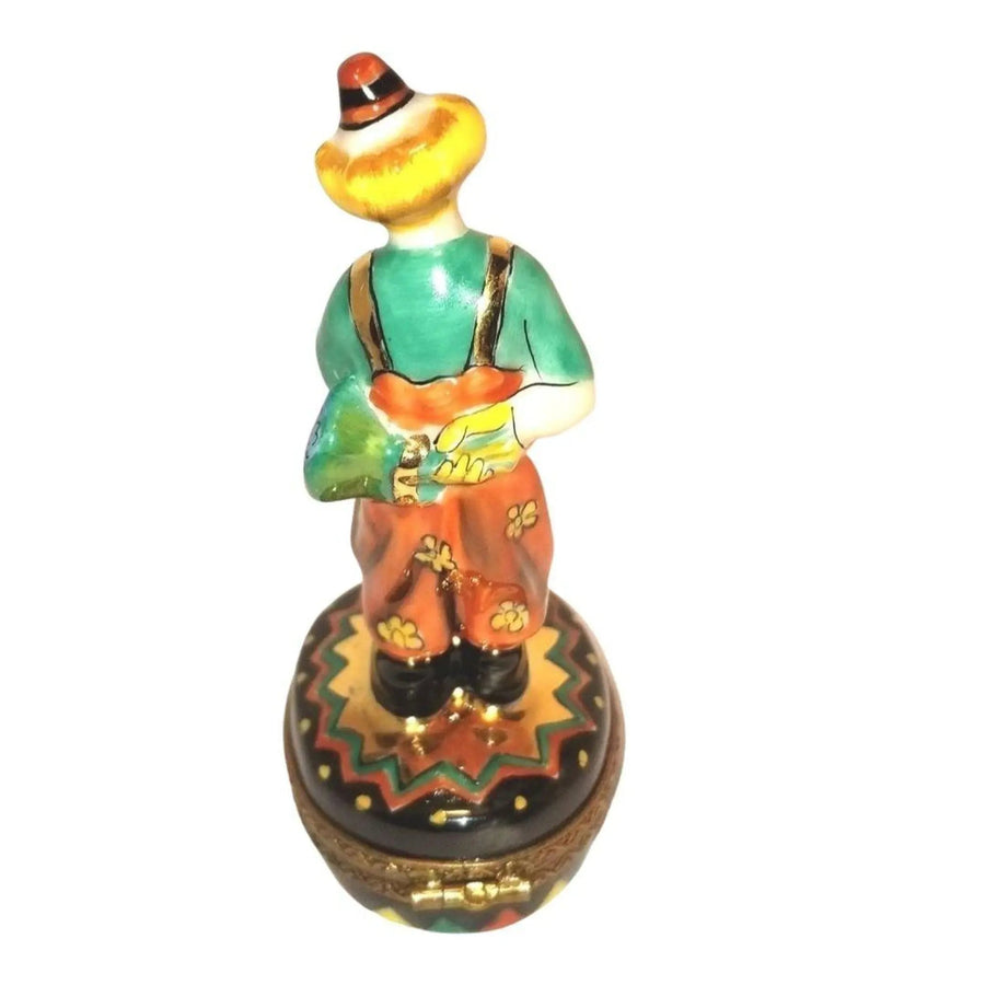 Limited Edition Clown Figurine Porcelain Limoges Circus Clown French Trinket Box
