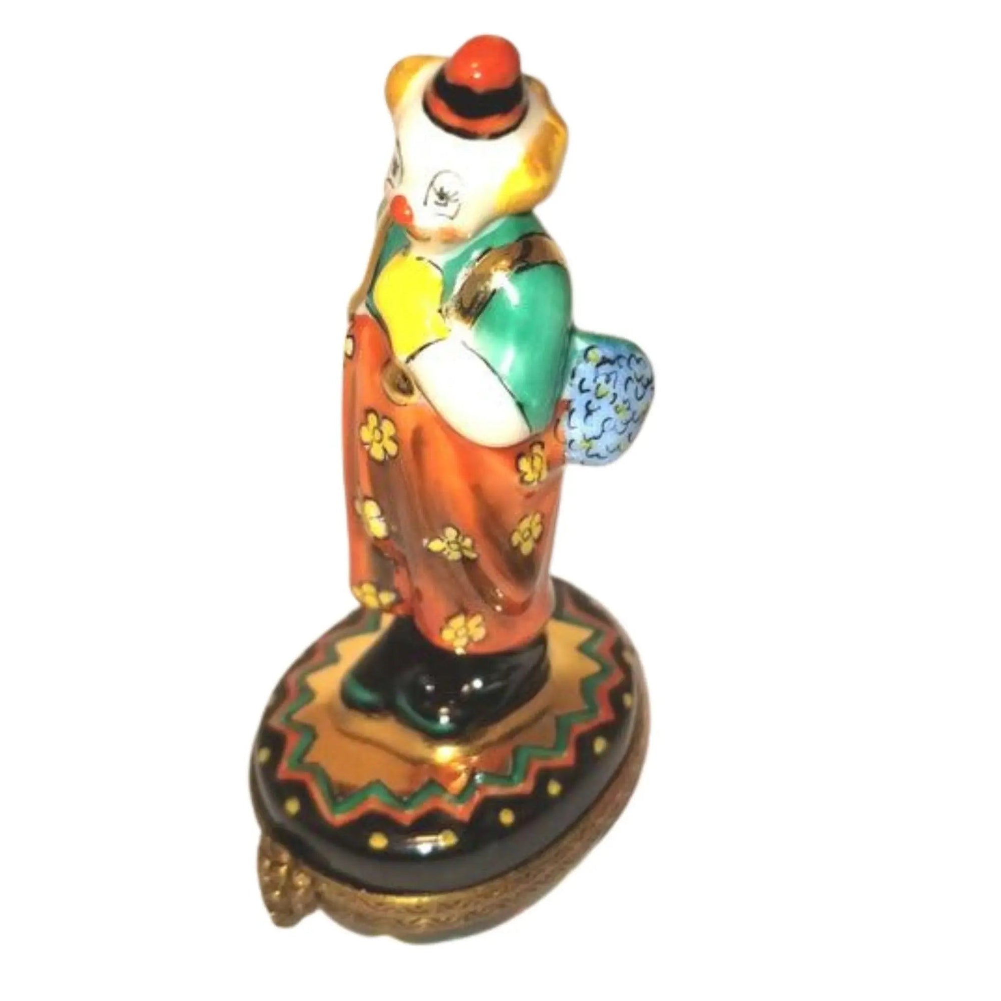 Limited Edition Clown Figurine Porcelain Limoges Circus Clown French Trinket Box