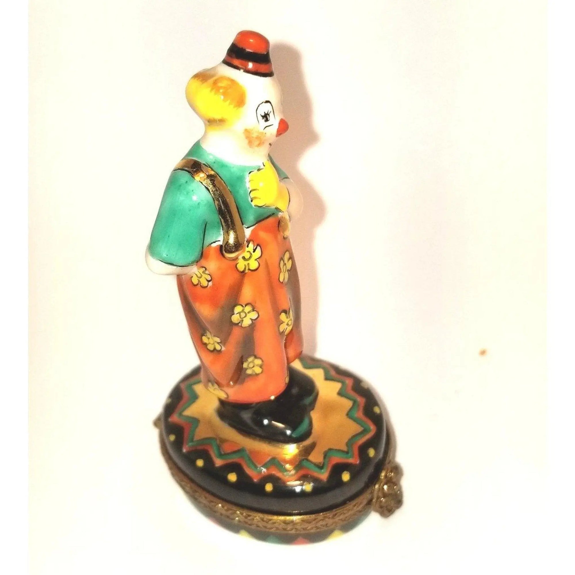 Limited Edition Clown Figurine Porcelain Limoges Circus Clown French Trinket Box