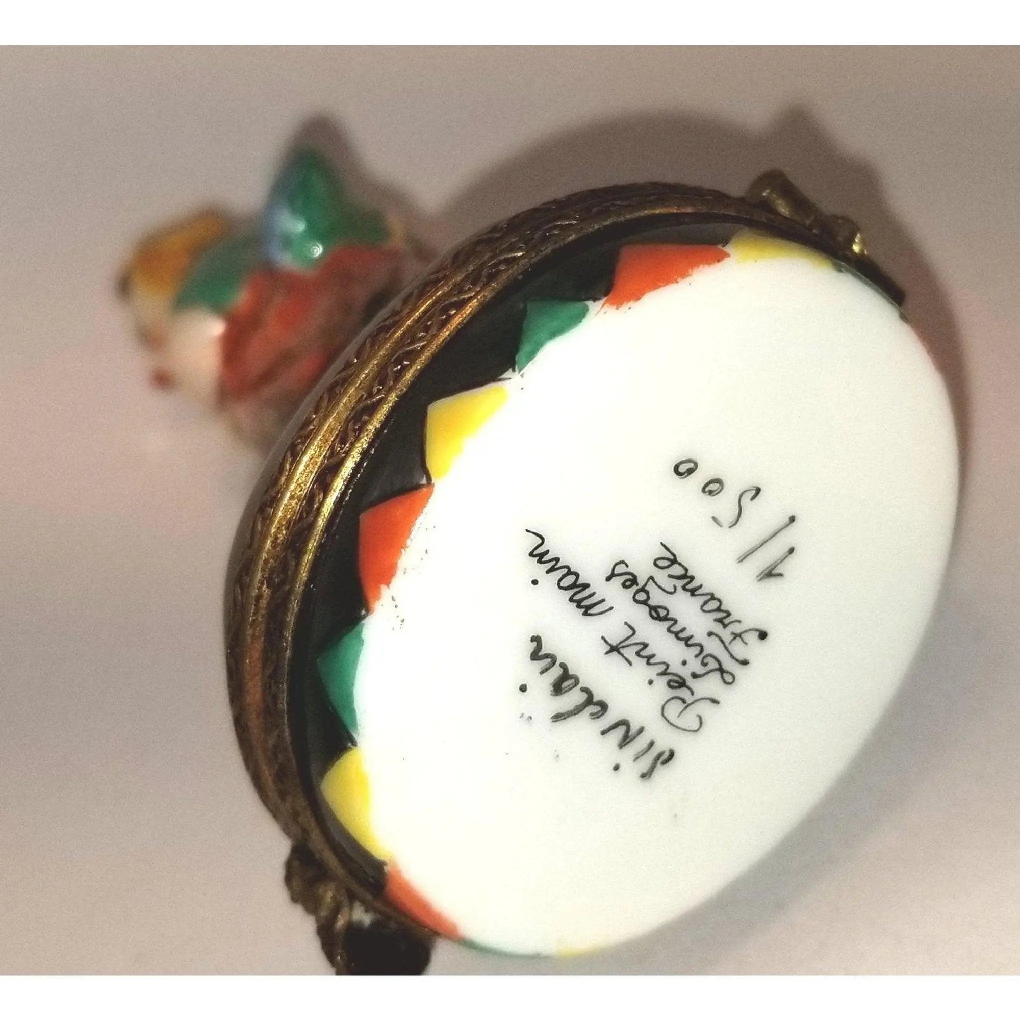 Limited Edition Clown Figurine Porcelain Limoges Circus Clown French Trinket Box